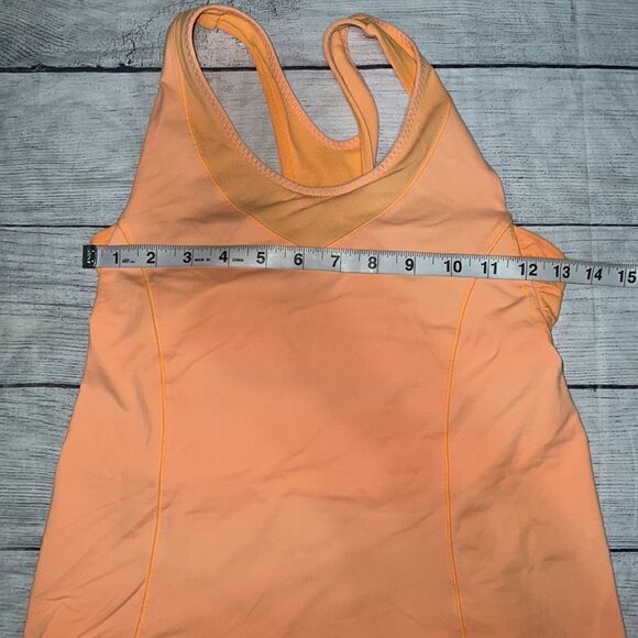 Lululemon Tone It Tank Creamsicle Pop Mesh Panels Pockets sz 6 - Picture 4 of 6